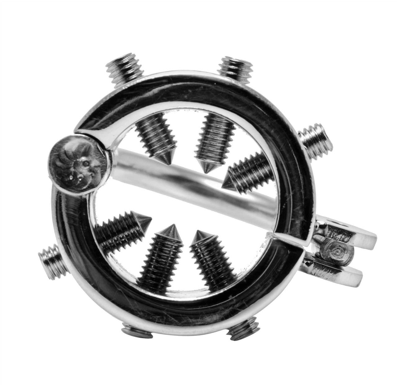 Spiked CBT Ball Stretcher with Scrotum Separator Strapu
