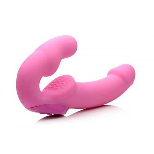 Strapless Strap-On Vibrator - Urge Pink, Remote Control, Dual Stimulation xr brands
