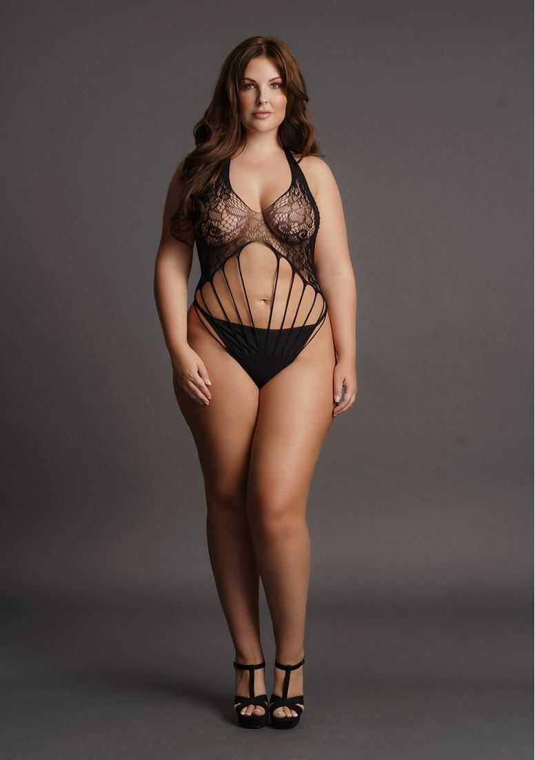 Strappy Lace Teddy Plus Size le desir