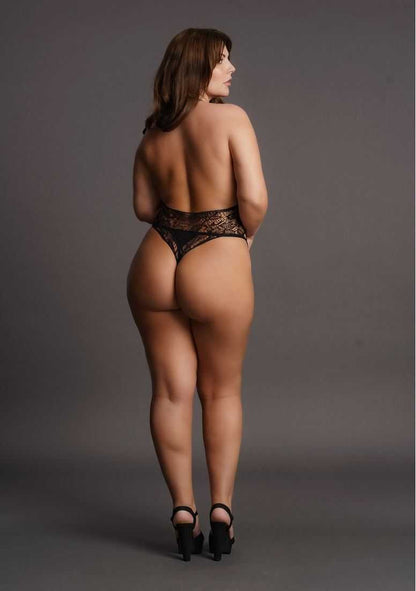 Strappy Lace Teddy Plus Size le desir