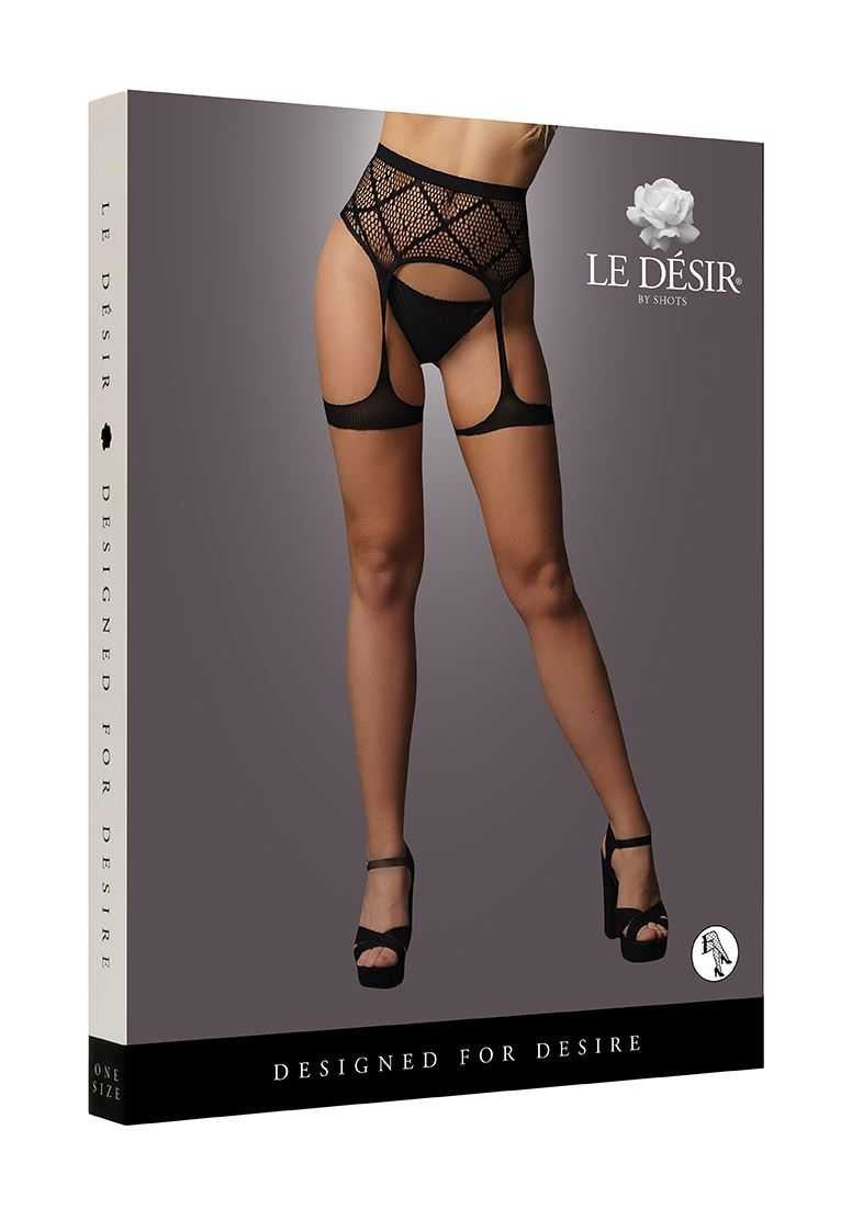 Striped, Fishnet Garterbelt One Size le desir