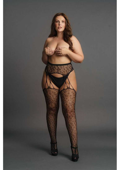 Suspender Leopard Pantyhose Plus Size le desir