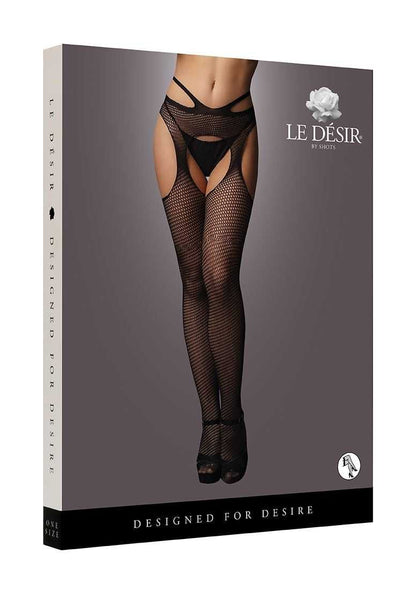 Suspender Pantyhose with Strappy Waist One Size le desir