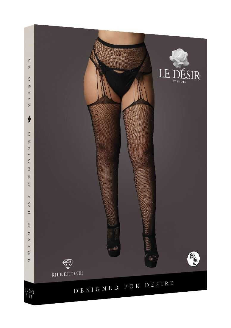 Suspender Rhinestone Pantyhose Plus Size le desir