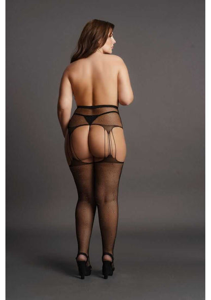Suspender Rhinestone Pantyhose Plus Size le desir