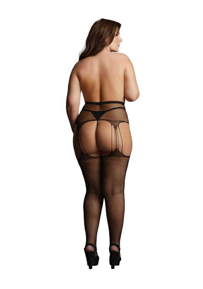 Suspender Rhinestone Pantyhose Plus Size le desir