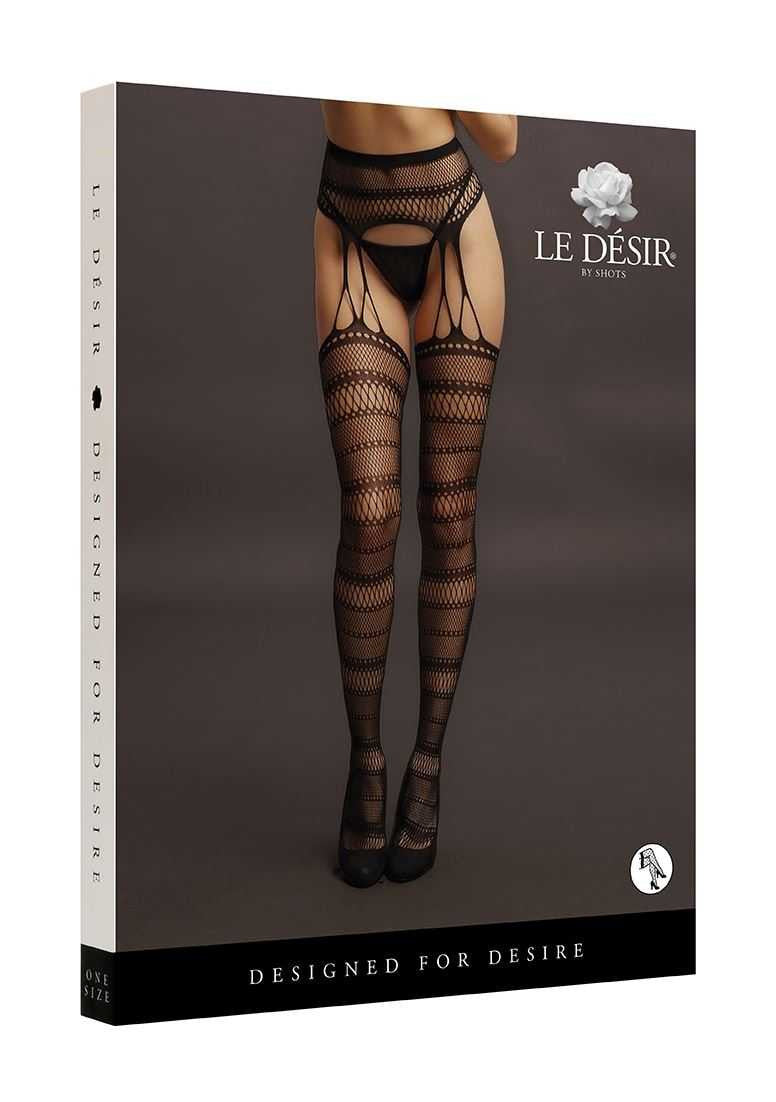 Suspender Striped Pantyhose One Size le desir