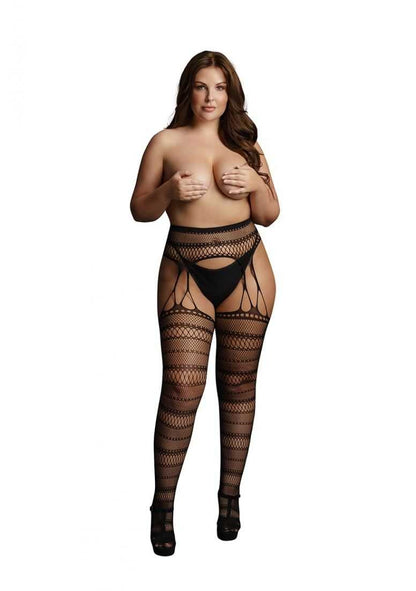Suspender Striped Pantyhose Plus Size le desir