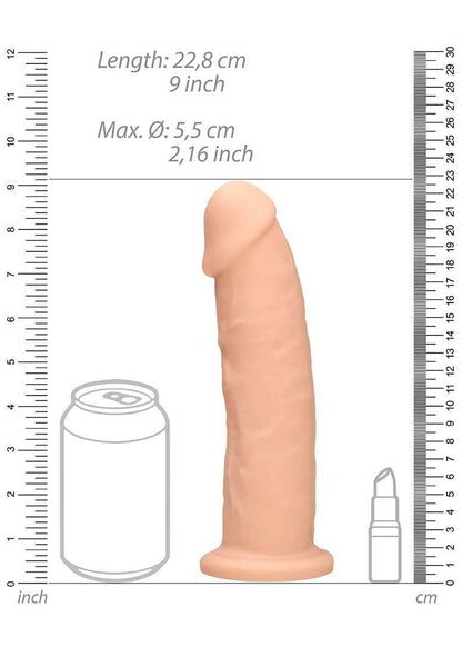 The BuzzPinky Realistic Dildo Without Balls 9''/ 22.8cm Flesh BuzzPinky