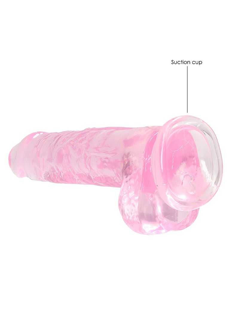 The BuzzPinky Realistic Dildo with Balls 8"/ 20cm Pink BuzzPinky