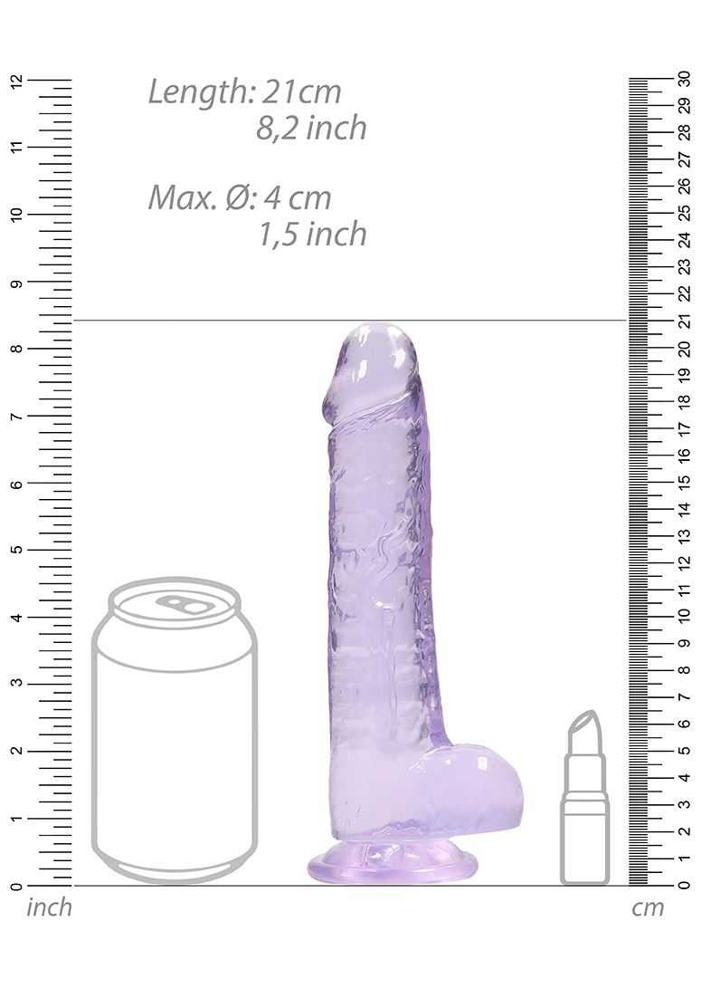 The BuzzPinky Realistic Dildo with Balls 8"/ 20cm Purple BuzzPinky