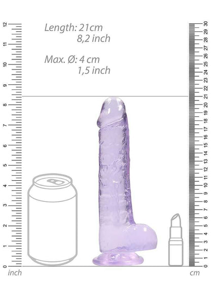 The BuzzPinky Realistic Dildo with Balls 8"/ 20cm Purple BuzzPinky
