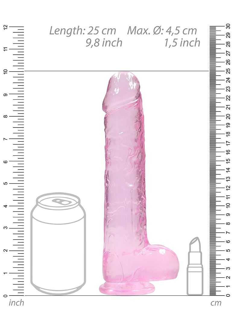 The BuzzPinky Realistic Dildo with Balls 9"/ 23cm Pink BuzzPinky