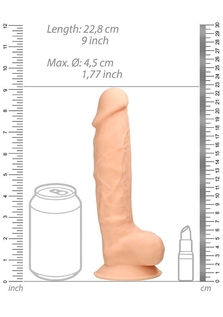 The BuzzPinky Realistic Silicone Dildo with Balls - 9''/ 22.8 cm BuzzPinky