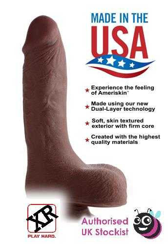 USA Cocks Dual Density 7" Ameriskin Dildo-Dark