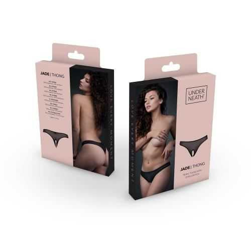 Underneath - Jade Crotchless Sheer Thong Underneath