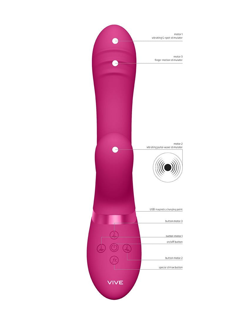 VIVE Tani Finger Motion with PulseWave Vibrator Pink VIVE