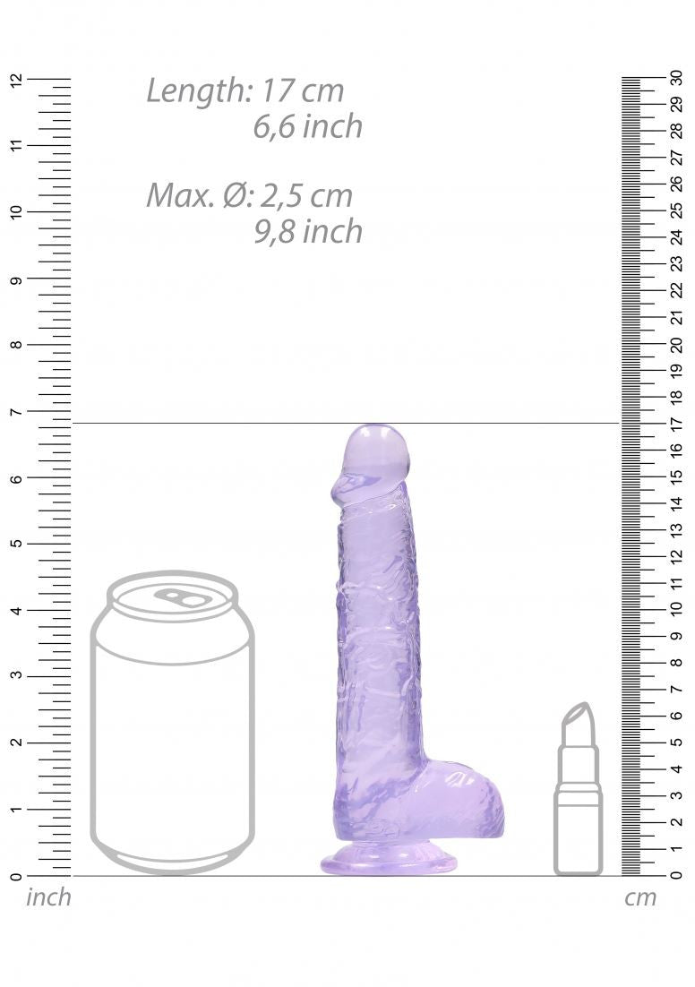 Realistic Dildo with Balls - 6"/ 15 cm Purple