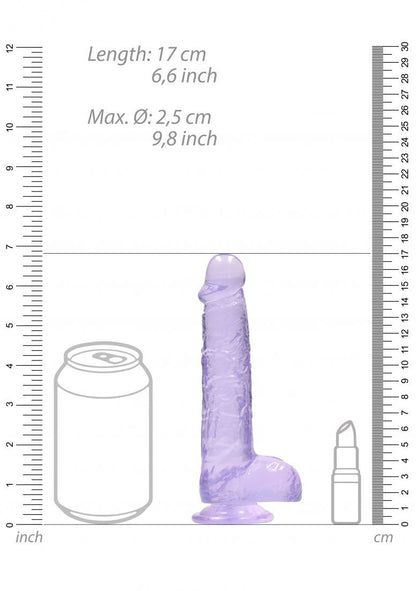 Realistic Dildo with Balls - 6"/ 15 cm Purple
