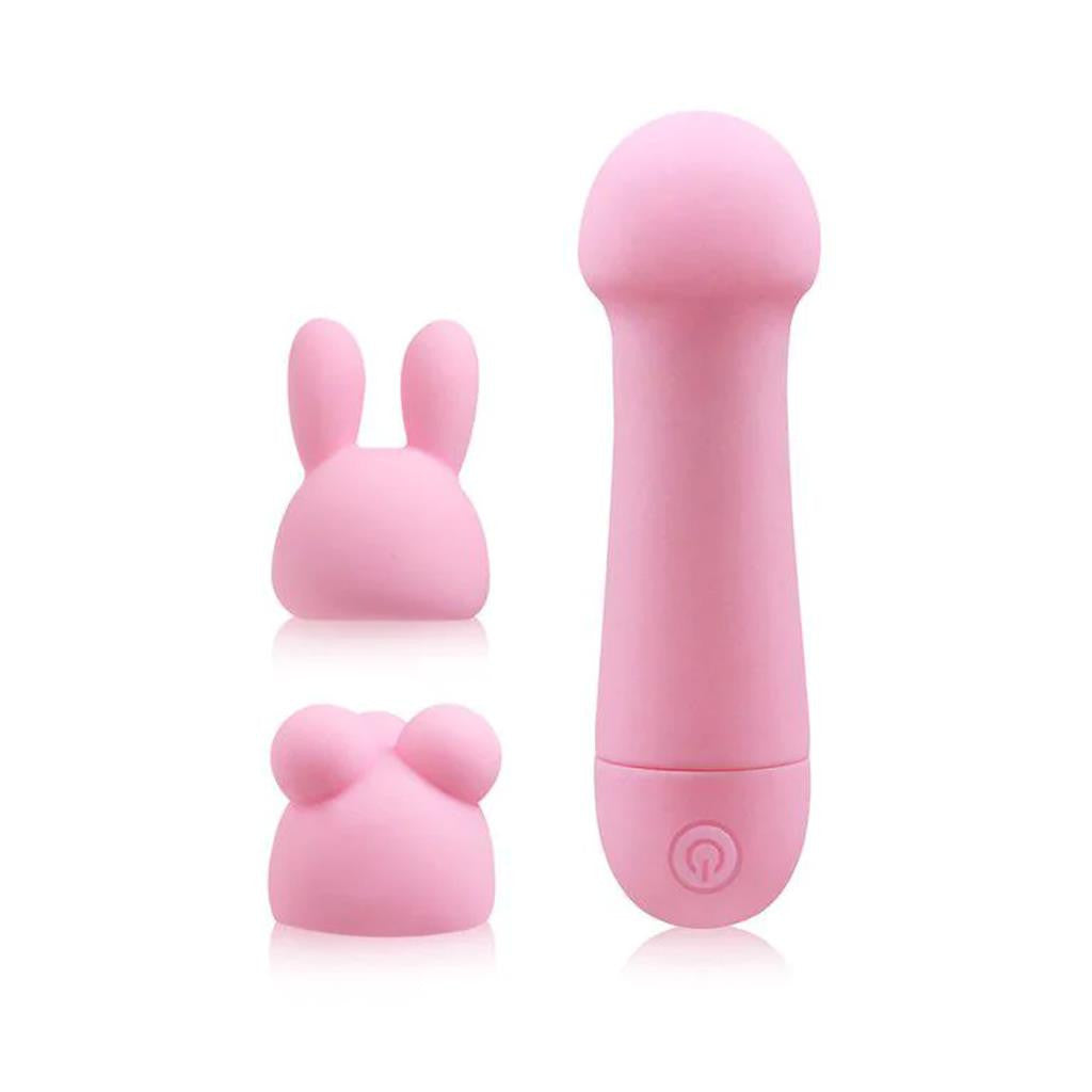 WINYI NANA Multi-Attachment Rechargeable Massager – Soft Pink