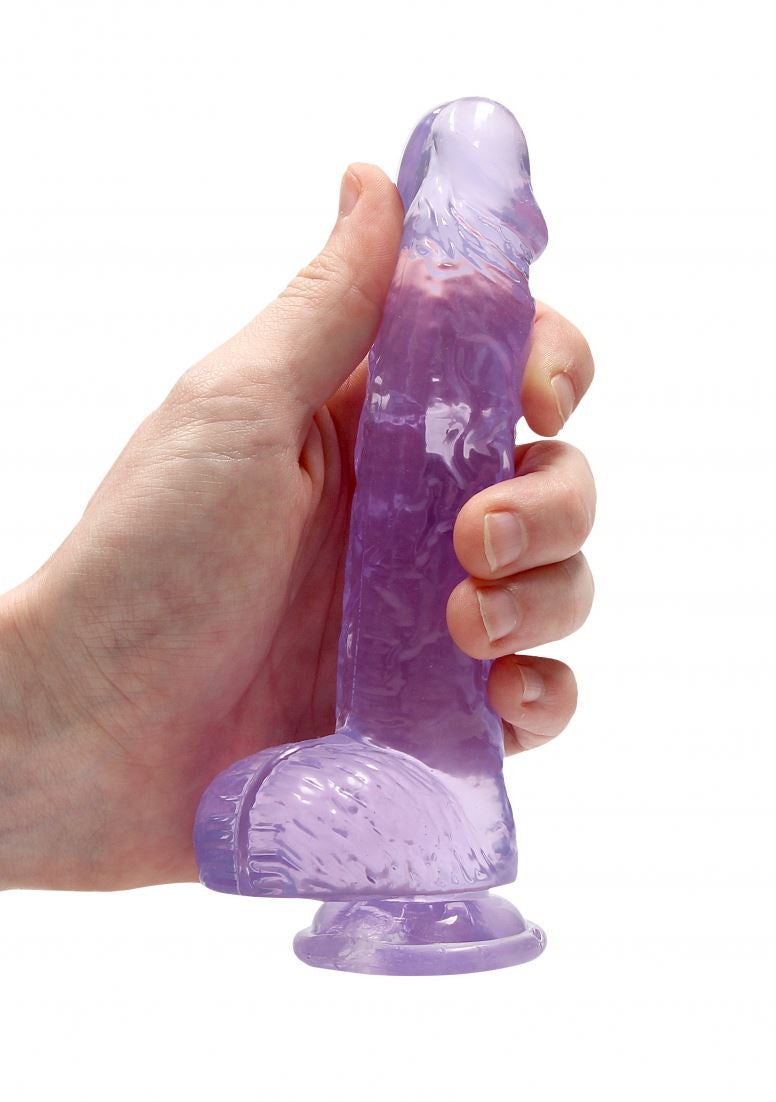 Realistic Dildo with Balls - 6"/ 15 cm Purple