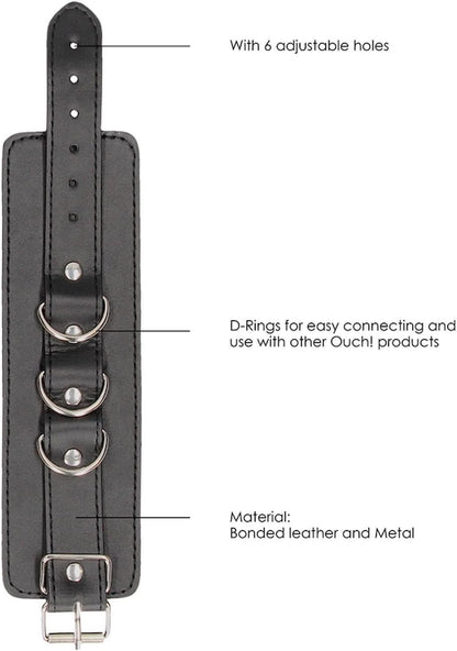 Ouch Leather Cuffs - Black