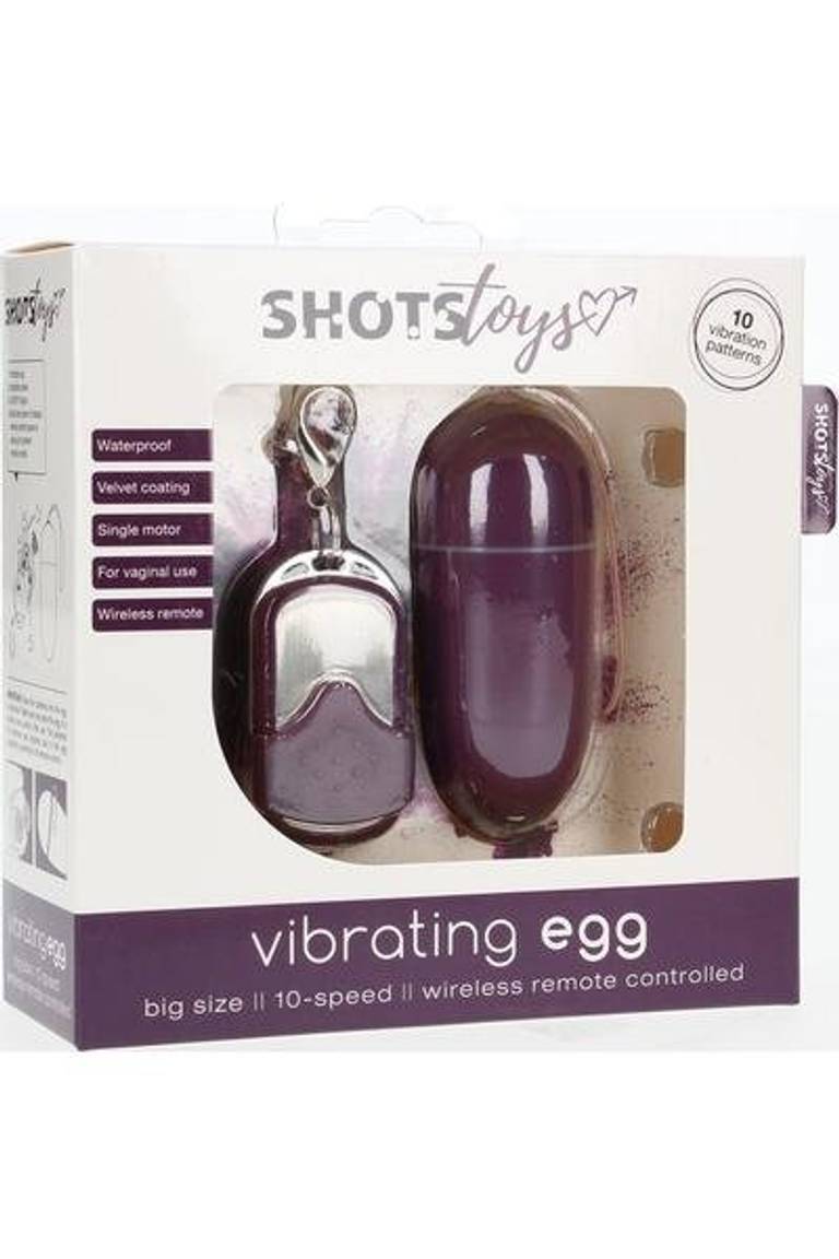 Shot Toys 10 Speed Big Remote Vibrating Egg (Purple)
