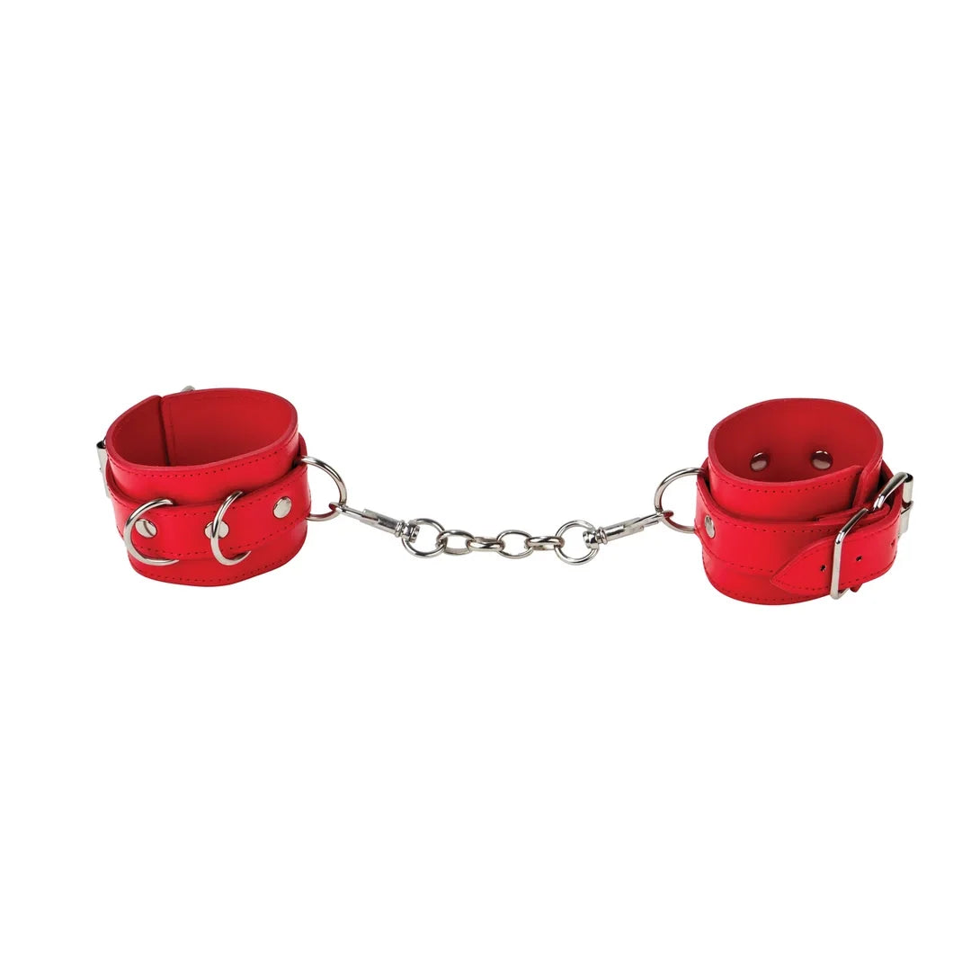 Ouch! Adjustable Leather Cuffs with Soft Lining
