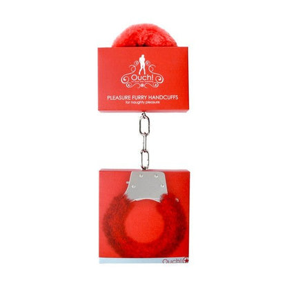 Pleasure Handcuffs Furry - Red