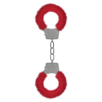 Pleasure Handcuffs Furry - Red